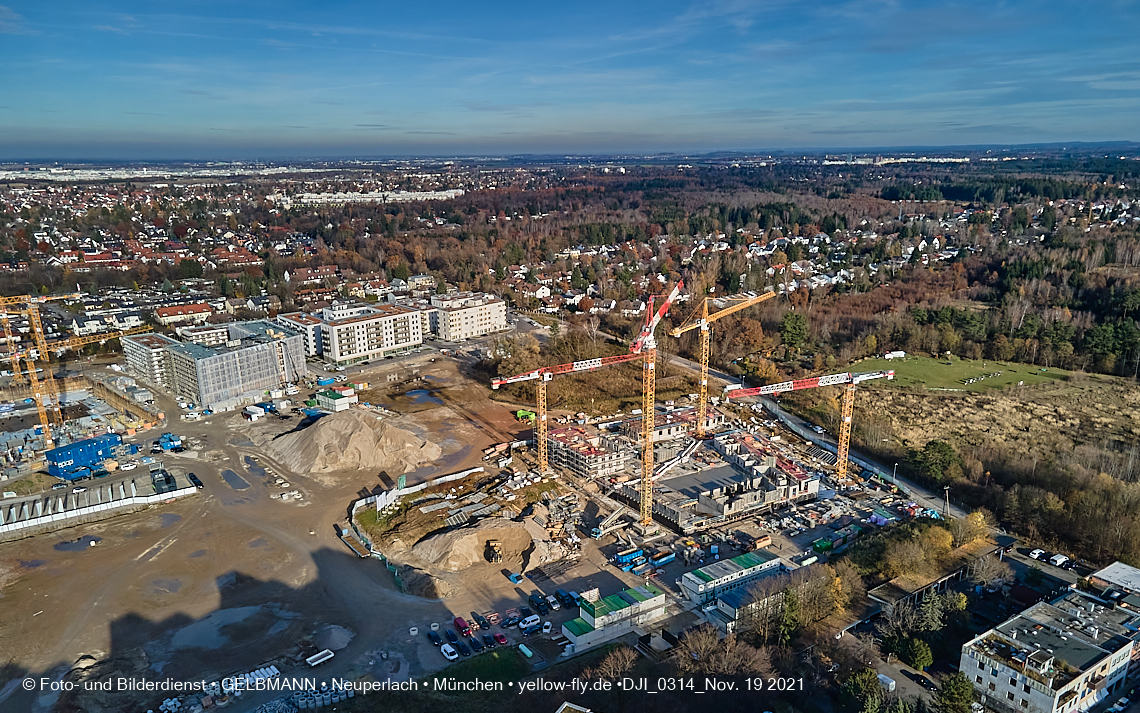 19.11.2021 - Luftbilder von der Baustelle Alexisquartier und Pandion Verde in Neuperlach 19.11.2021 - Luftbilder von der Baustelle Alexisquartier und Pandion Verde in Neuperlach